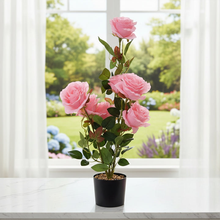 Realistic artificial flowers in pot enhancing home and office decor – Homesouq Qatar