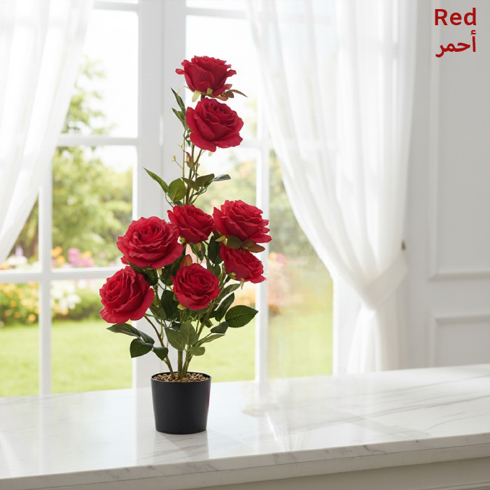 Artificial flowers arranged in a stylish pot for modern home decor – Homesouq Qatar