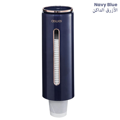 Automatic Cup Dispenser Holder Wall Mounted Disposable Cup Storage navy blue
