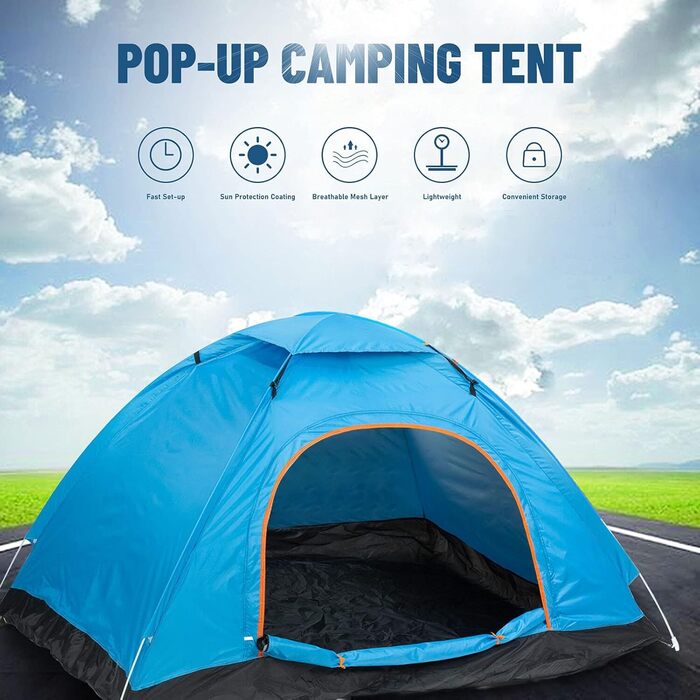 Automatic Pop-Up Outdoor Family Camping Tent Easy Open Camp Tents Outdoor Beach Camping