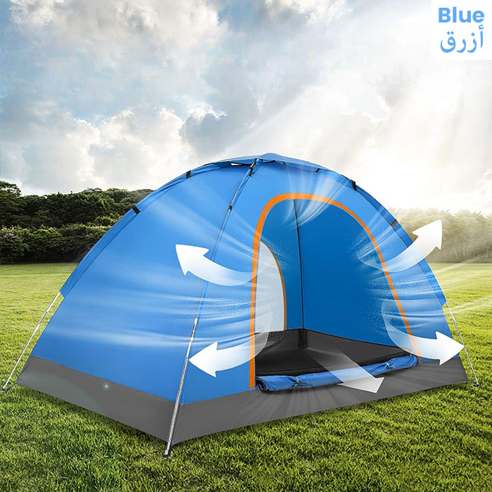 Automatic Pop-Up Outdoor Family Camping Tent Easy Open Camp Tents blue
