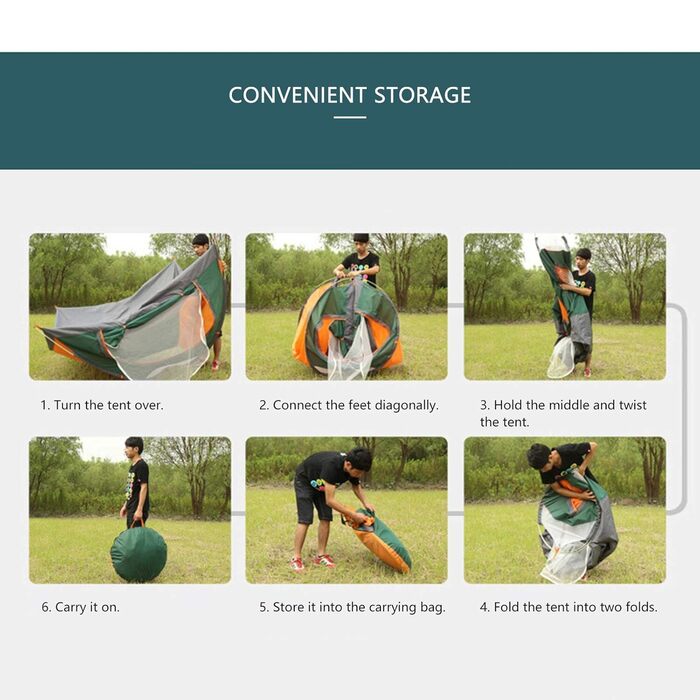 Automatic Pop-Up Outdoor Family Camping Tent Easy Open Camp Tents convenient storage