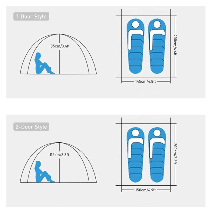 Automatic Pop-Up Outdoor Family Camping Tent Easy Open Camp Tents dimensions