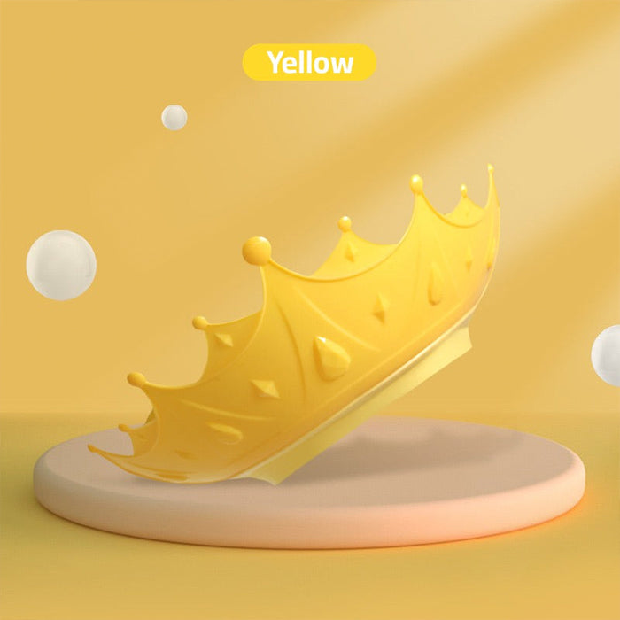 Baby Shower Cap,Baby Shampoo Shower Bath Soft Cap For Kids Adjustable Silicone Crown Yellow
