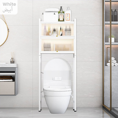 Bathroom Organizer Shelves Space Saver Over Toilet, Toilet Rack Shelf White