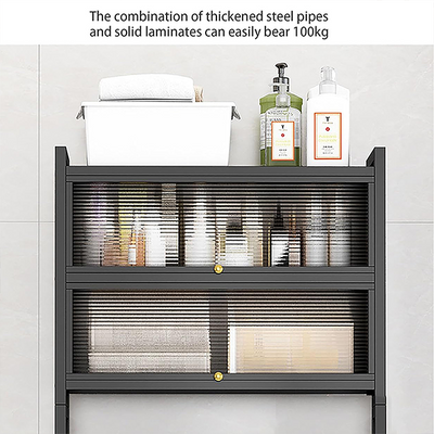 Bathroom Organizer Shelves Space Saver Over Toilet, Toilet Rack Shelf thickened steel pipes