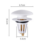 Bathroom Sink Stopper Drain Filter with Hair Catcher  dimensions