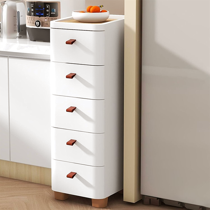 Bedroom Bedside Storage Cabinet Chest Of Drawers, Simple Narrow Drawer Type Storage Stand 5 layer
