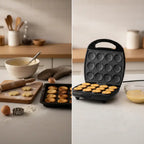 Saachi biscuit maker before and after showing manual baking vs automatic non stick biscuit machine in Homesouq Qatar