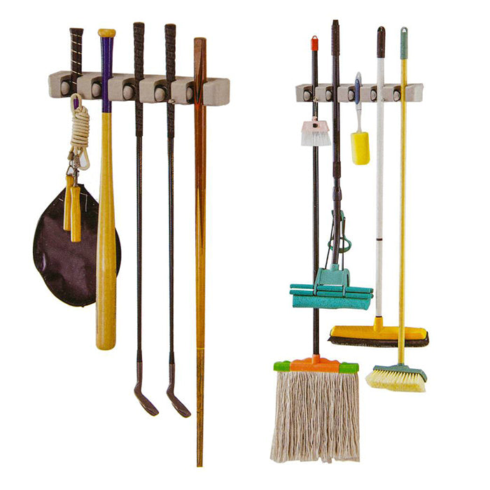 Broom Holder Wall Mounted, mop Holder for Wall, Broom Stick Holder, Storage Broomstick Brush Mount Organizer with Hanger Hooks.