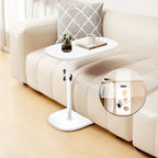 C Shaped Side Table, Adjustable Height C Shaped End Table, 360°Swivel Couch Side Table Easy to Assemble