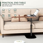 C Shaped Side Table, Adjustable Height C Shaped End Table, 360°Swivel Couch Side Table Practical end table