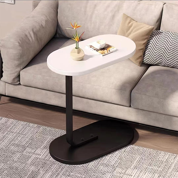 C Shaped Side Table, Modern C Shaped End Table for Small Spaces Sturdy