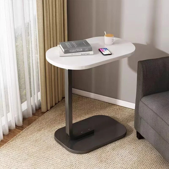 C Shaped Side Table, Modern C Shaped End Table for Small Spaces Versatile Usage