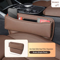 Car Seat Gap Storage Box Organizer - PU Leather Car Organizer for Phone, Cards, Keys Brown
