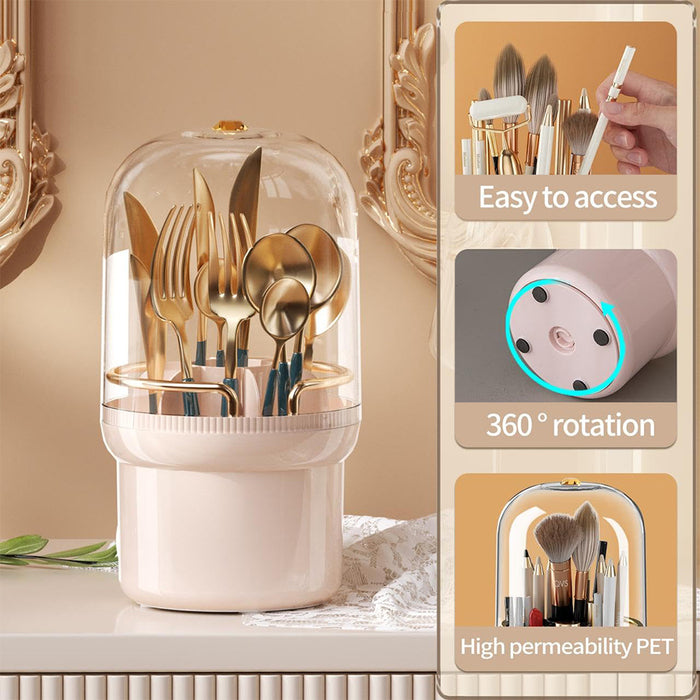 Clear makeup brush holder makeup organizer for easy access and storage by Homesouq Qatar