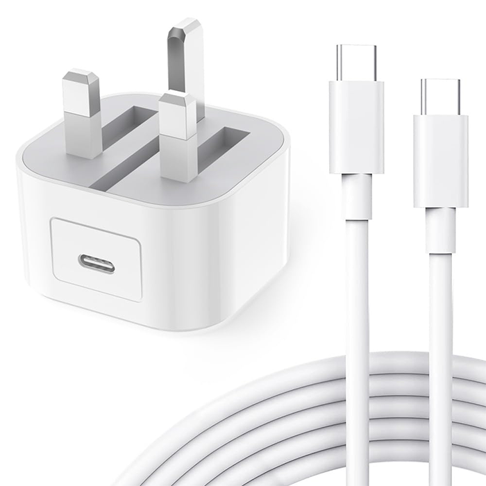 Apple charger adapter with USB-C cable showing detailed connection port Qatar