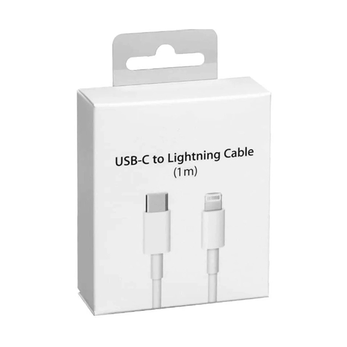 Apple lightning cable 1 meter length with durable white finish shown in detail Qatar