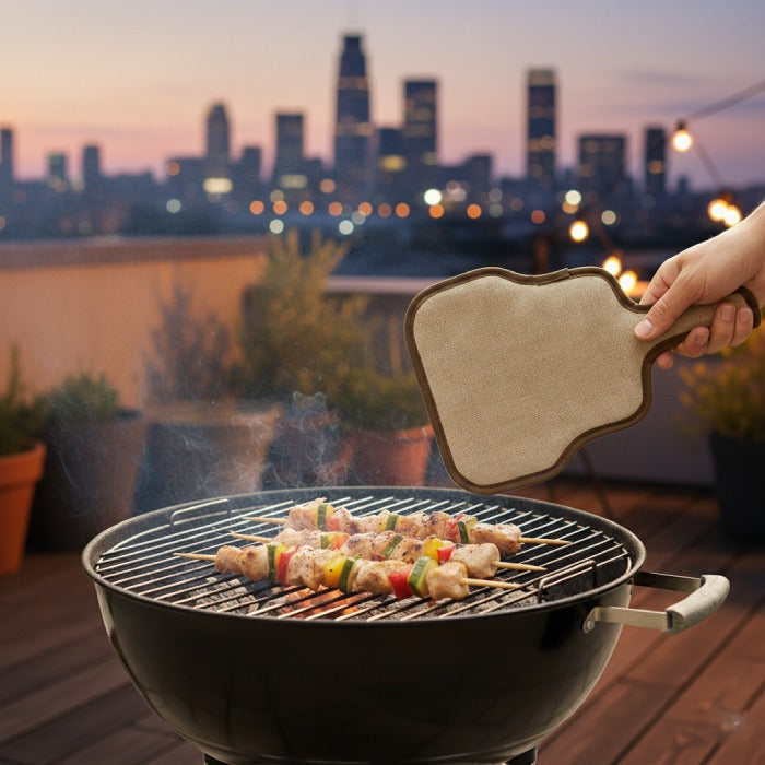 Handheld jute fan for outdoor cooking and BBQ airflow support – Homesouq Qatar