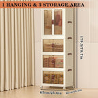 Collapsible Kids Closet, Portable Children's Wardrobe With Wheels dimensions