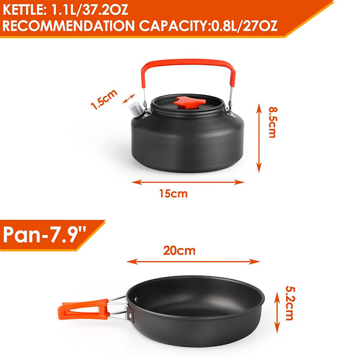 Stackable camping cookware with multiple pieces, practical portable cookware set by Homesouq Qatar