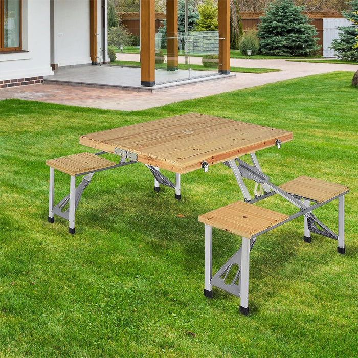 Foldable picnic table for camping and travel, easy-to-carry design by Homesouq Qatar Folding Picnic Table