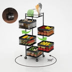 Compact Homesouq Qatar rotatable rack, functional kitchen rotating storage rack and rotating shelf for kitchen