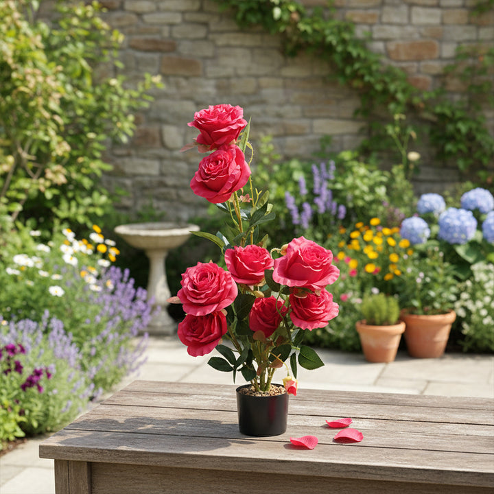 Beautiful artificial flowers displayed in pot for long lasting decor – Homesouq Qatar