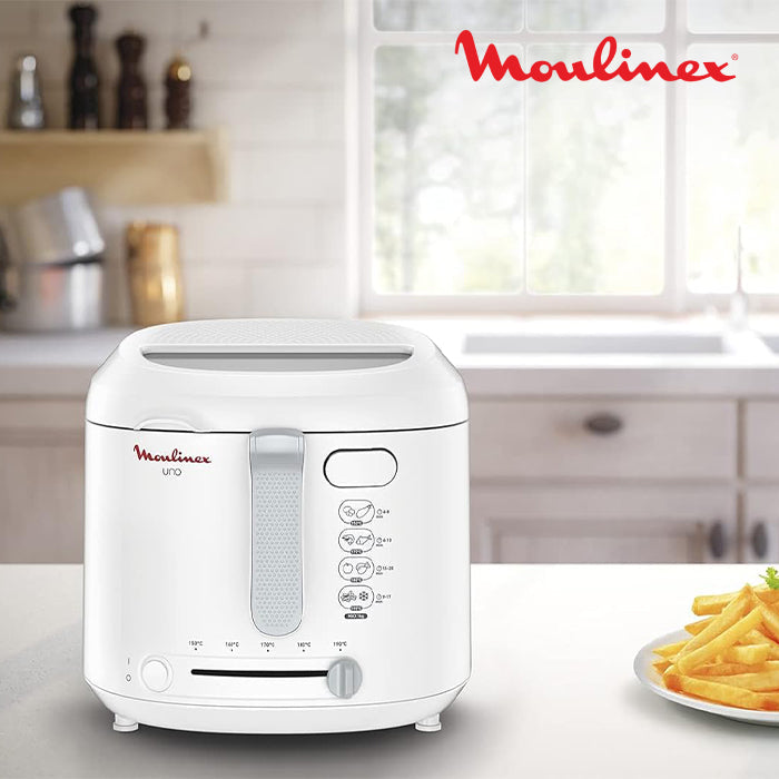 Compact deep fryer kitchen appliance with stainless design for quick frying, available at Homesouq Qatar