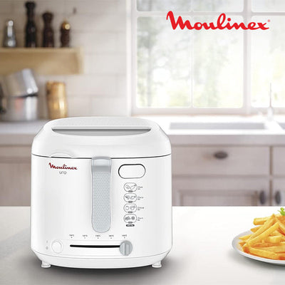 Compact deep fryer kitchen appliance with stainless design for quick frying, available at Homesouq Qatar