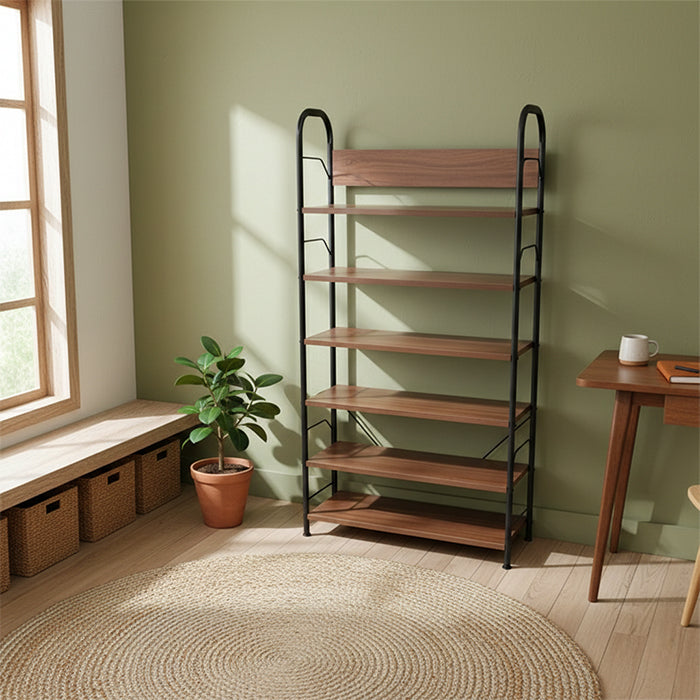 Compact kitchen shelf stand offering versatile storage with durable wood shelf rack from Homesouq Qatar Durable