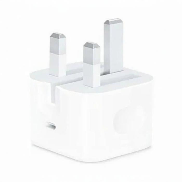 White Apple 20W USB-C charger adapter with UK three-pin plug Qatar