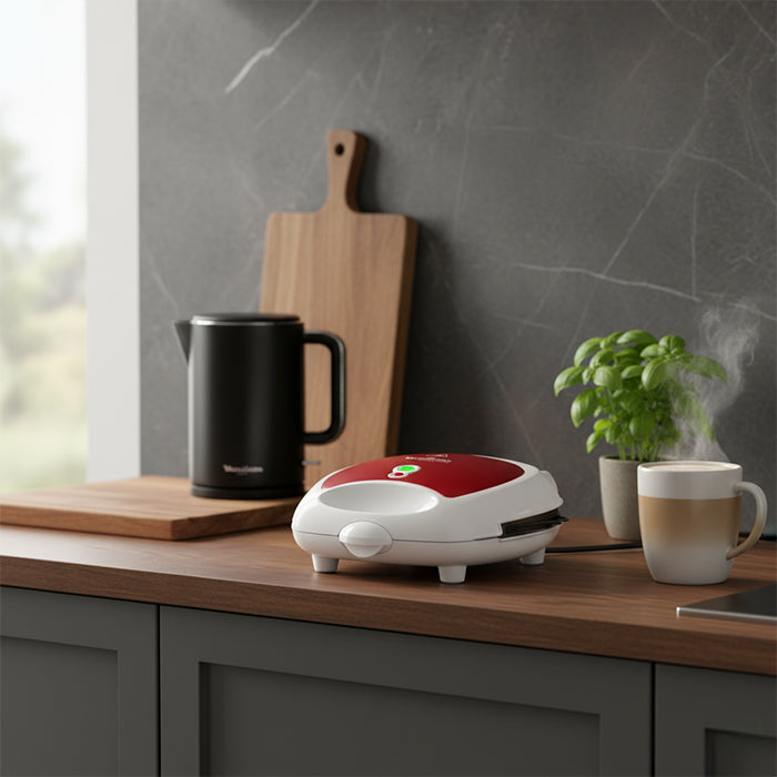 Compact sandwich maker with indicator lights, stylish sandwich toaster by Homesouq Qatar