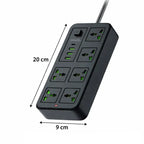 compact porodo power strip size dimensions showing portable design Homesouq Qatar