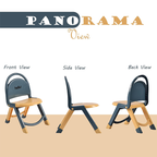 Kids chair front side and back views displaying ergonomic structure and balanced support Qatar