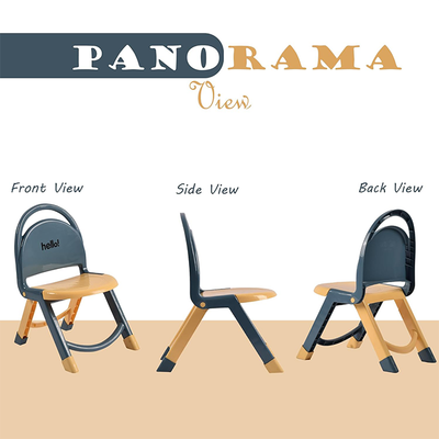 Kids chair front side and back views displaying ergonomic structure and balanced support Qatar