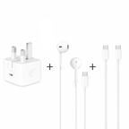 Apple iPhone charging bundle with 20W adapter USB-C cable and EarPods available in Qatar