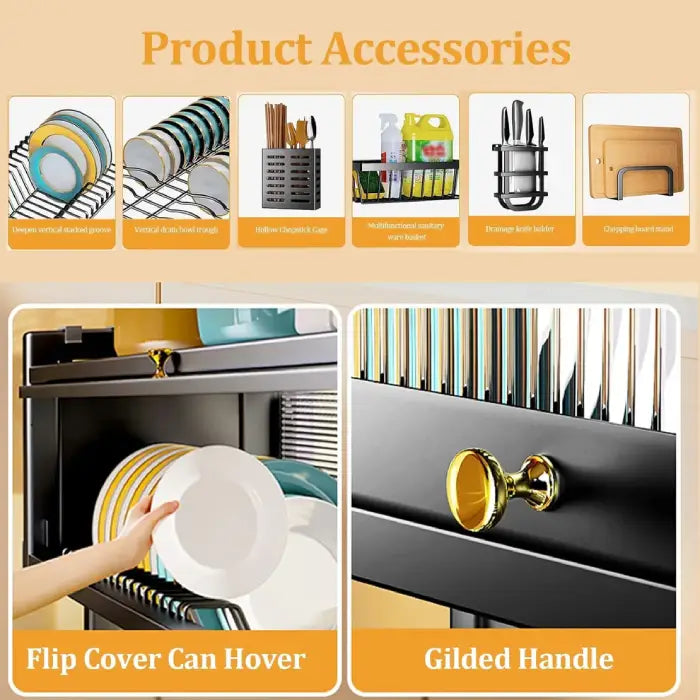 Kitchen dish organizer accessories including knife holder basket and chopstick holder in dish organizer Homesouq Qatar
