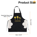 Waterproof cooking apron size chart showing strap and full body coverage Qatar