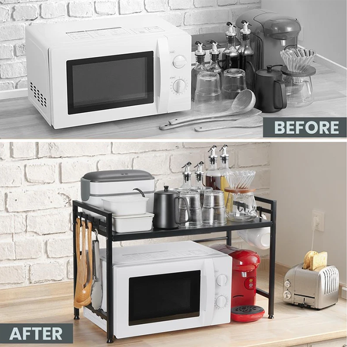 Adjustable Expandable Microwave Oven Countertop Rack Stand Homesouq Home Souq