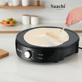 Crepe maker with flat nonstick plate for smooth crepes and pancakes, easy cooking at home Homesouq Qatar