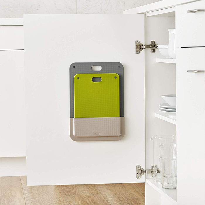 Cutting Board with Handle and Storage Case - Kitchen Board with Adhesive 2 pcs