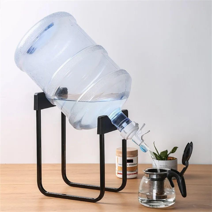 Detachable Cap Portable Stainless Steel Water Bottle Dispenser Stand For Indoor Outdoor black Durable