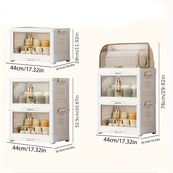 Kitchen storage cabinet dimensions 44cm width multi-layer dish organizers with lid Qatar