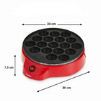 Saachi dumpling maker dimensions showing 24cm plate and compact electric base Homesouq Qatar
