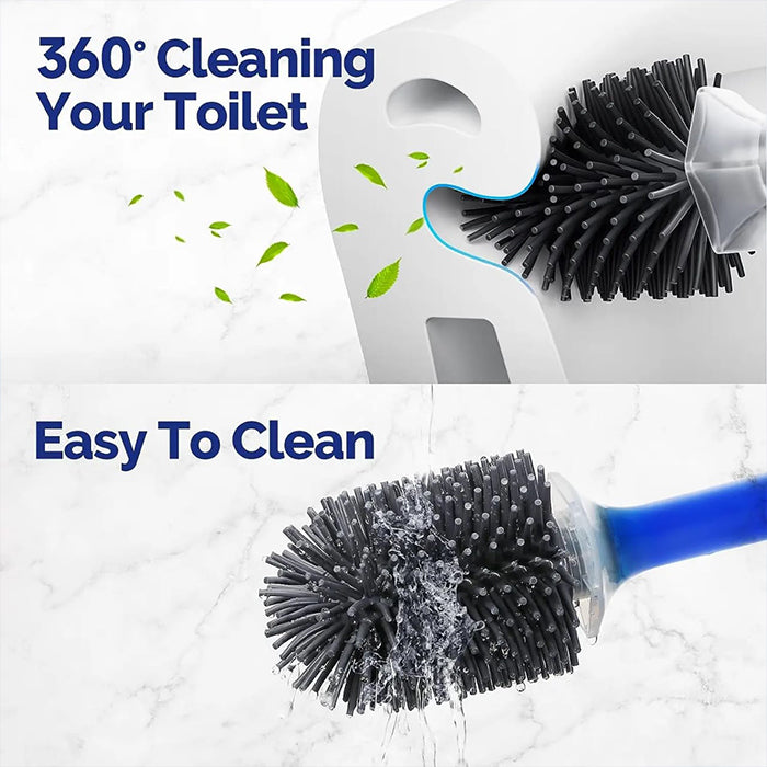 Detergent Refillable Toilet Cleaning Brush With Wall Mounted Holder, Liquid Spraying Cleaning Brush For Bathroom easy to clean