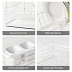 Dish Drying Rack, Countertop Dish Storage Holder, Dish Organizer For Kitchen double layer