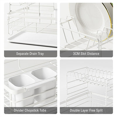 Dish Drying Rack, Countertop Dish Storage Holder, Dish Organizer For Kitchen double layer