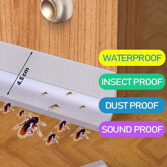 Door seal and door dust stopper with flexible strip design for blocking drafts, dust, and noise at the bottom of doors Qatar