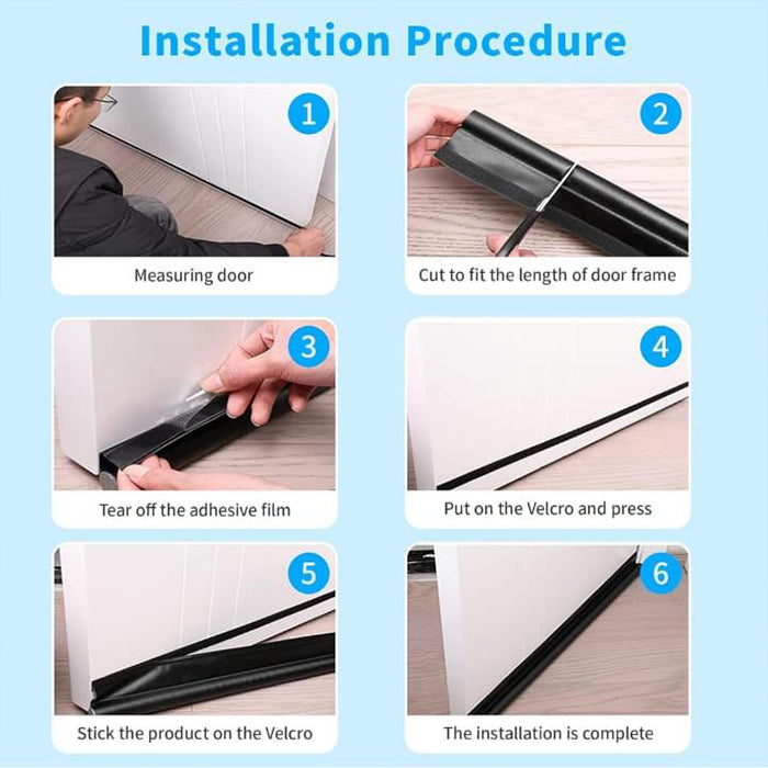 Door Seam Bottom Sealing Guard Strip, Door Gap Filler, Gap Cover Sealer installation method